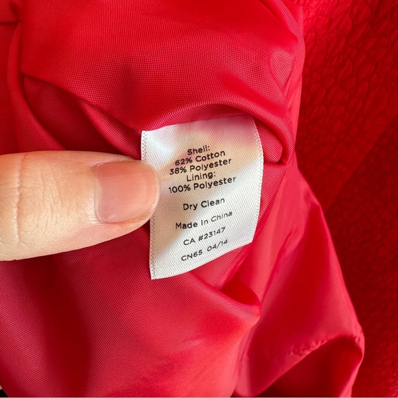 NWT Talbots Red Textured Fitted Cocktail Midi Dress 16 - Picture 7 of 11